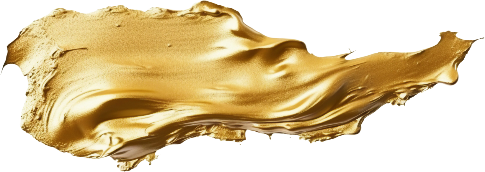 Gold paint stroke. transparent background